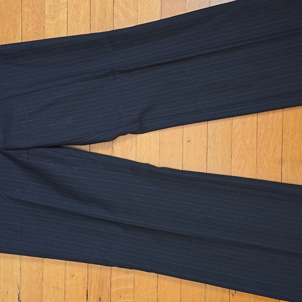 Ann Taylor, Margo, Pinstriped Wide Leg Trousers, Wool Blend, Black, EUC, 2 - Picture 9 of 12